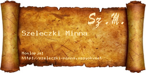 Szeleczki Minna névjegykártya